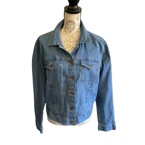 Faded Glory Jackets & Blazers - Faded Glory Button Down Classic Trucker Jean Jacket Large Stretch Classic